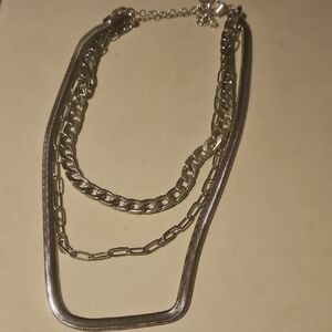 Elegant Silver Chain Necklace Set